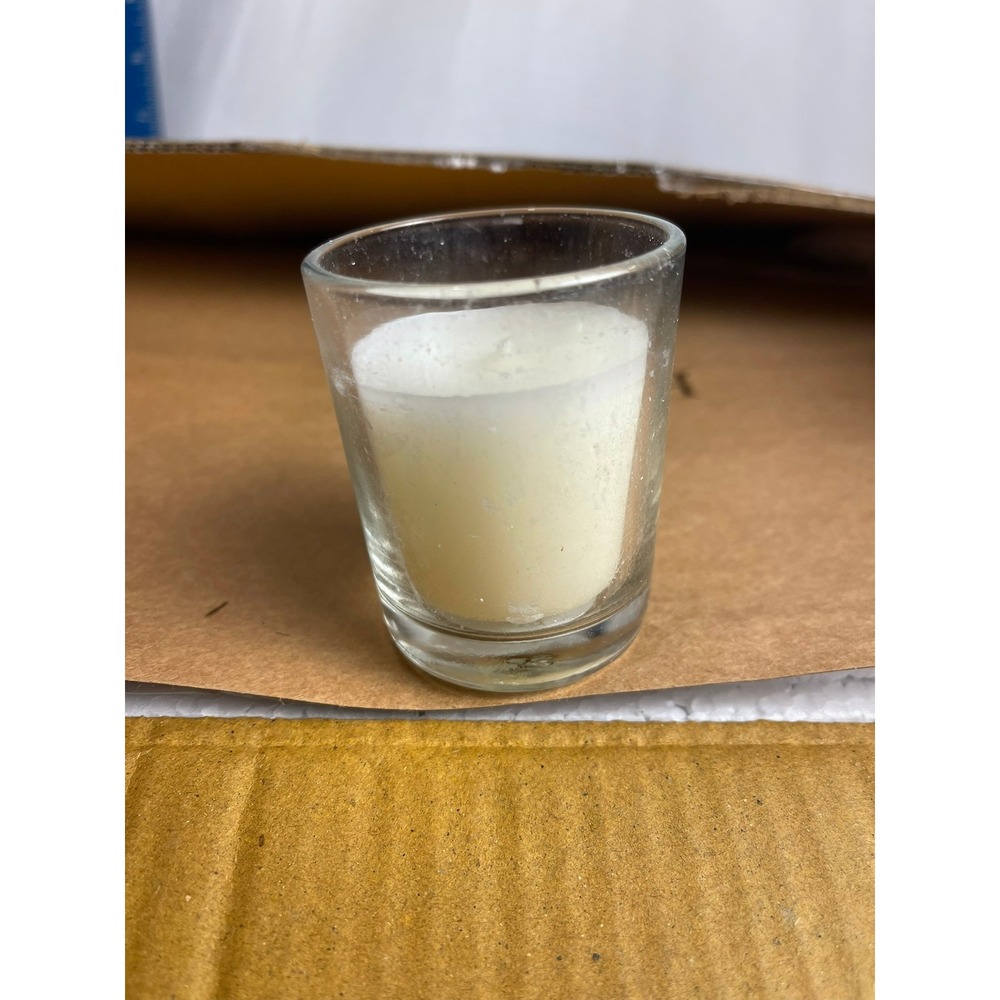 Hosley 48 Pack Ivory Unscented Clear Glass Filled Votive Candles H206030NB
